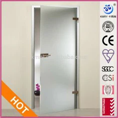 Porta interior de vidre swing, mida personalitzada, maquinari d'acer inoxidable amb pany (KK9011)