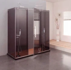Rectangle de vidre gris cubicle de dutxa sense marc